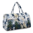 thumbnail image 2 of Garronmavis Large Quilted Duffle Bag for Women, Camper Pine Tree Print Weekender Bag Travel Overnight Bag, Carry On Gym Tote with Luggage Sleeve for Camping Work Dance, 2 of 7