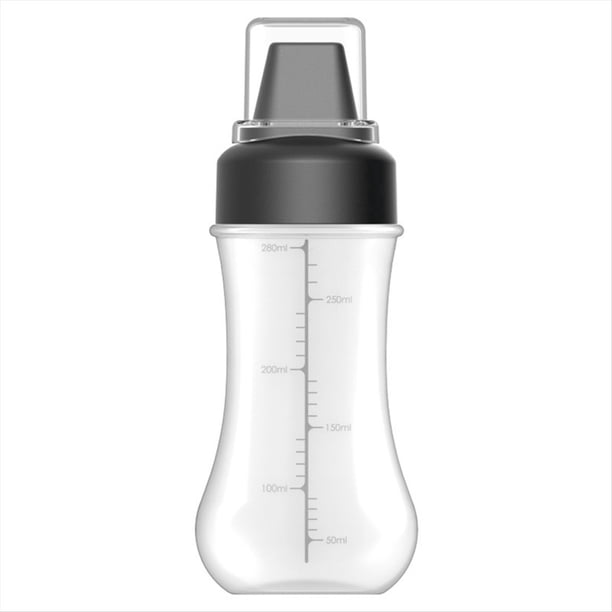 Botella Exprimible de Ketchup Negra, Recipiente para Ensalada con Tapa una Prueba de Fugas, Cajas Portátiles para Almacenamiento de Salsa