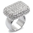 thumbnail image 1 of Rhodium Brass Ring with AAA Grade CZ, Clear - Size 10, 1 of 1