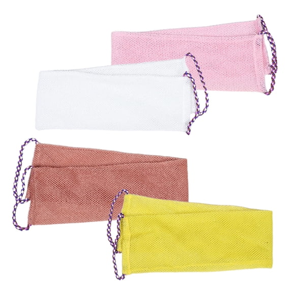 PAMINGONO 4-Piece Japanese Exfoliating Washcloth Set, Soft Nylon Bath Scrub Cloths for Deep Skin Exfoliation