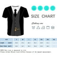 thumbnail image 2 of Rebaike Men's Tuxedo Print T-Shirt Faux Suit Graphic Tee All-Over Costume Polyester Shirt, 2 of 7