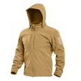 thumbnail image 4 of Hsovts Men Tactical Fleece Lined Softshell Hooded Jacket Waterproof Windproof Coat Military Outdoor Hiking Fall Winter Jackets Beige XXL, 4 of 5
