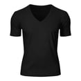 thumbnail image 5 of HAOTAGS Men’s V-Neck Short Sleeve Running T-Shirt Breathable Mesh Fabric Moisture-Wicking Lightweight & Sporty Fit Tops Black Size M, 5 of 10