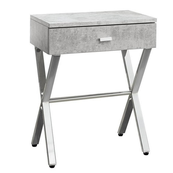 Natural Greige 1 Drawer Accent Nightstand in Gray