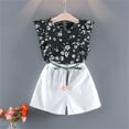 thumbnail image 4 of MHZLDYZ Girls Summer Clothes Size 10 12 Summer New Girls Fashion Chiffon Suit Floral Polka Dot Suit Flying Sleeve Chiffon White Pants Suit Girls Short Sets Size 10-12 Girl Clothes Size 6 (I,100), 4 of 5
