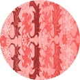thumbnail image 1 of Ahgly Company Indoor Round Abstract Red Modern Area Rugs, 5' Round, 1 of 4