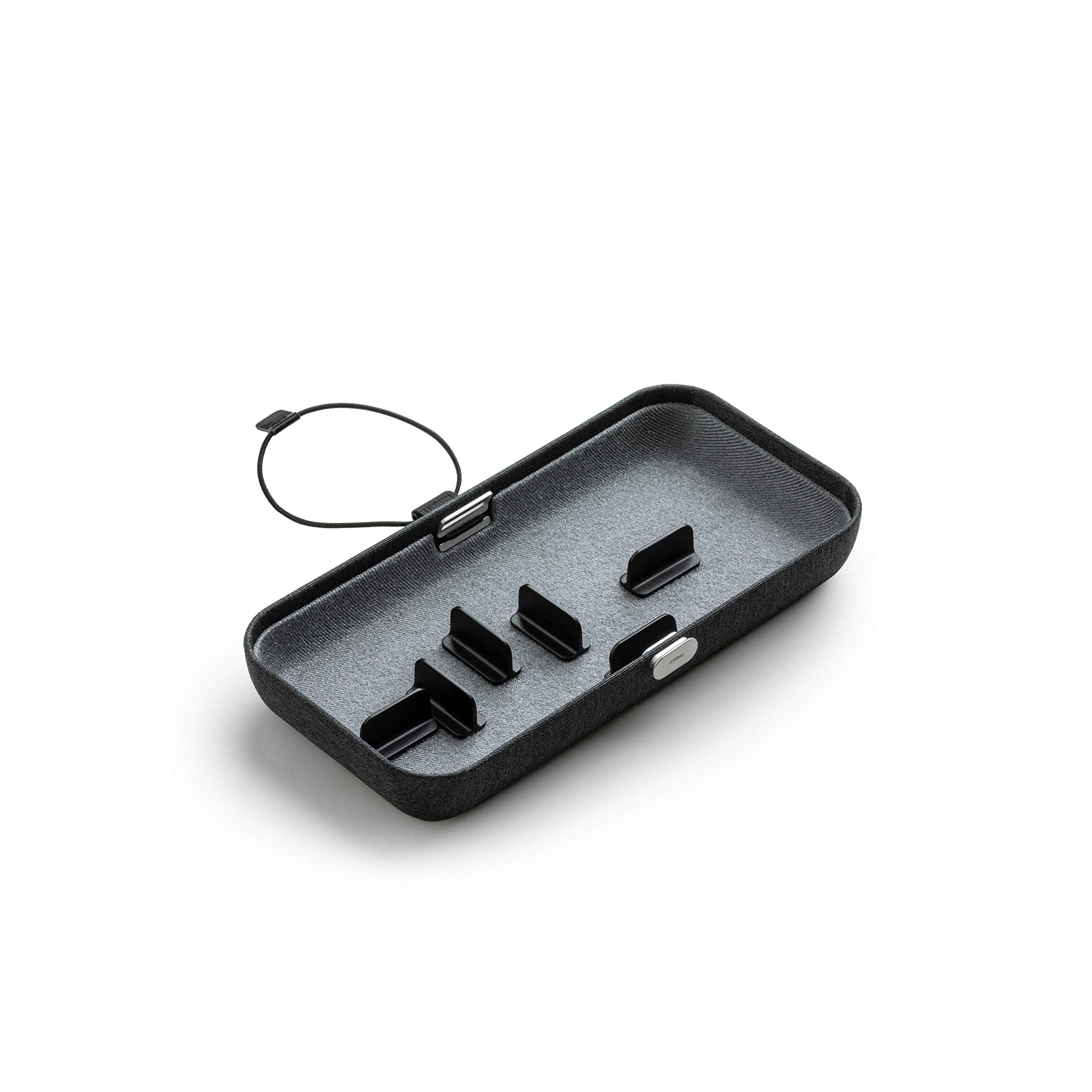 Orbitkey Nest | Portable and Customizable Desk Organizer Case with an In-Built Wireless Charger | Movable Dividers | Black