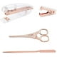 thumbnail image 1 of Kit de papelería de oficina oro rosa con 4 tipos de quitagrapas, abrecartas y grapadora. Accesorios de escritorio y suministros de oficina., 1 of 7