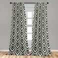 thumbnail image 2 of Geometric Window Curtains, Abstract Style Drawing of Boho and Ethnic Vibe Striped Leaf Shapes, Lightweight Decor 2-Panel Set with Rod Pocket, Pair of - 28"x84", Charcoal Grey and Mustard, by Ambesonne, 2 of 3