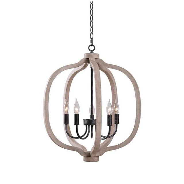 Kenroy Home 94068WW Sophia 5 Lustre Léger&44; Blanc Vieilli