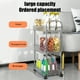 thumbnail image 4 of Estantería de plástico de tres niveles | Estantería móvil con ruedas | Organizador multicapa gris transparente para cocina, baño y sala de estar | Carrito de almacenamiento compacto, 4 of 6