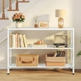 thumbnail image 4 of White Industrial Console Table, 3 Tier Entryway Tables, Hallway Desk, Narrow Sofa Tables with Shelves, Entrance Table for Entryway, Living Room, Foyer, Hallway, Office, White, 4 of 19
