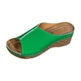 thumbnail image 5 of Xucatan Spring Summer Slide Sandals for Women, Woven Faux Leather Toe Strap, Stable Wedge Heel Footwear Gift, 5 of 9
