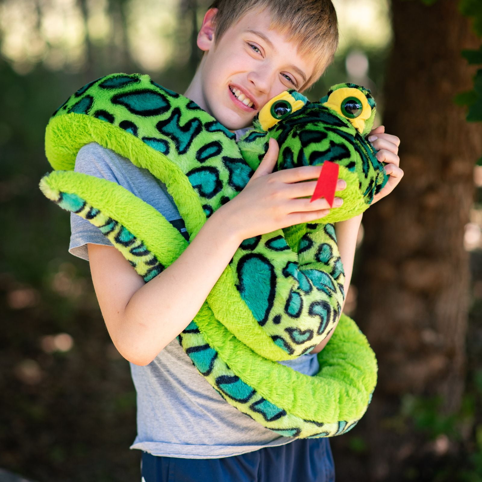Muiteiur 98'' Giant Snake Stuffed Animal Green Boa Constrictor Snake Plush Toy