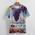 thumbnail image 3 of Fruit Purple Grapes Women's Short Sleeve T-Shirt Crew Neck Casual Summer Trendy Loose Fit Tops, 3 of 6