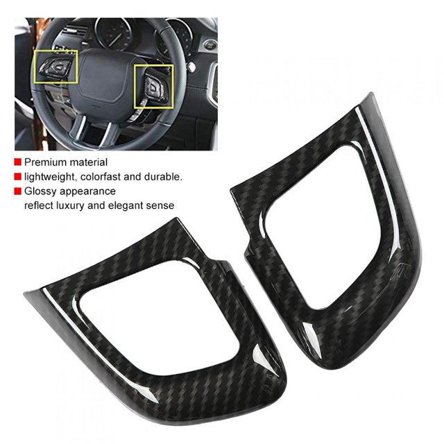 Cubierta del botón del volante embellecer el interior decadente estilo de fibra de carbono accesorios interiores del coche aptos para Land_Rover Range_Rover Evoque ANGGREK Otros