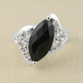 thumbnail image 2 of Earth Gems Jewelry Black Onyx Ring Sterling Silver Ring Gemstone Ring Statement Ring for Women, 2 of 4