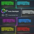 thumbnail image 2 of Ergonomic Backlit Keyboard Wired with Cushioned Wrist & Palm Rest, 7-Color Adjustable Backlight,Wave Keys for Windows/Mac-Black, 2 of 9