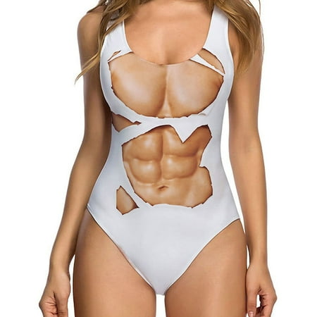 Xiangyun Bikini Sets for Women Swimsuits for Women 2025 One Piece Swimsuit Women s Swimsuit with Chest without Bracket Imitation Skin Chest Hair One Piece Thong Swimsuit Women White M