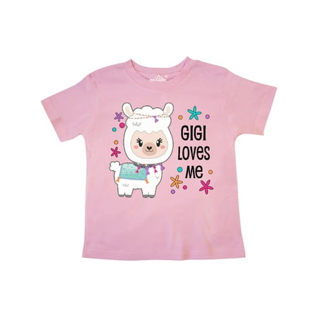 

Inktastic Gigi Loves Me- cute and happy llama Gift Toddler Boy or Toddler Girl T-Shirt