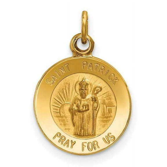 Finest Gold 14K Saint Patrick Medal Charm