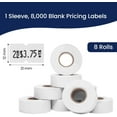 thumbnail image 6 of Perco 1 Line White Labels - 8 Rolls, 1 Sleeve, 8,000 Blank Price and Date Gun Labels for Perco 1 Line Price and Date Guns - Made in USA, 6 of 7