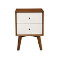 thumbnail image 3 of Alpine Furniture Flynn Table de Nuit Moderne Mi-Siècle à 2 Tiroirs, Gland et Blanc, 3 of 6