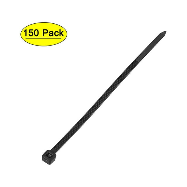 Unique Bargains 150pcs Cable Zip Ties, 6 Inch x 0.11 Inch Self-Locking Nylon Tie Wraps Black