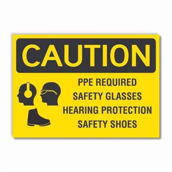 Caution Sign,14"W,10" H,0.004" Thickness, LCU3-0186-ED_14x10