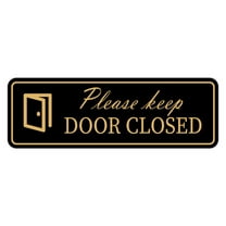 Standard Please Keep Door Closed Sign (Black Gold) - Medium