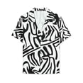thumbnail image 1 of Camisa con estampado animal Lars Amadeus para hombre manga corta con botones informal leopardo cebra Blanco negro M, 1 of 6