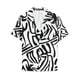 thumbnail image 1 of Camisa con estampado animal Lars Amadeus para hombre manga corta con botones informal leopardo cebra Blanco negro M, 1 of 6