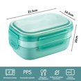 thumbnail image 2 of Bento Box para adultos, lonchera con utensilios, apilable, a prueba de fugas, lonchera Bento Box para salir a cenar, trabajar, hacer picnic, 21,5*14,5*10 cm, 2 of 7