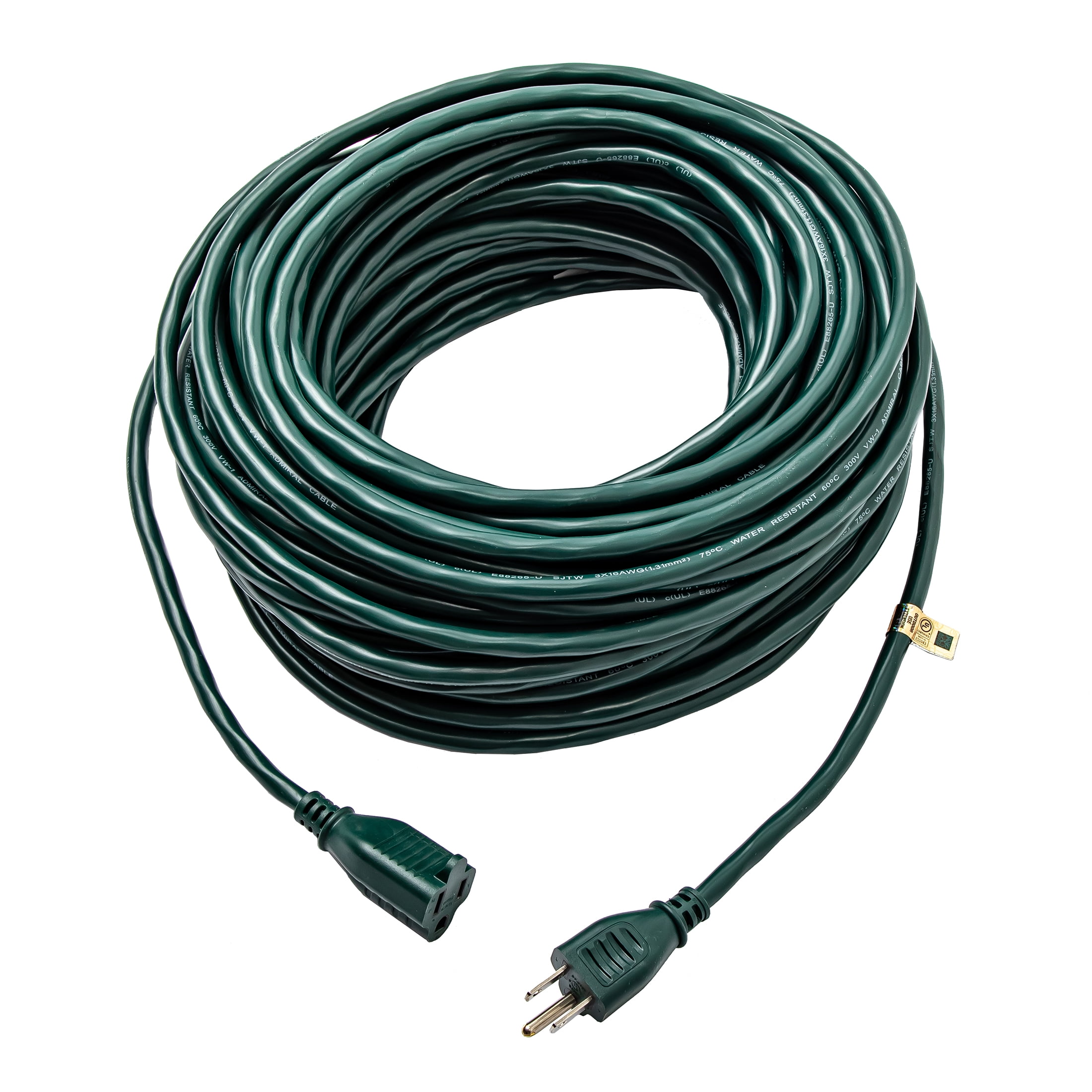 Hyper Tough 16AWGX3C 100ft Indoor and Outdoor Light Duty Green Vinyl Extension Cord