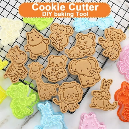 

Forest Animals Cartoon Biscuit Mold Pressing Type Household Cookie Baking Tool Cupcake Liners Reusable Baking Cups Nonstick Easy Clean Pastry Muffin Molds