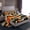 Orange Black White Yellow, variant on Castle Fairy Boys Girls Floral Crane Twin Sheet Sets,Japanese Style Bedding