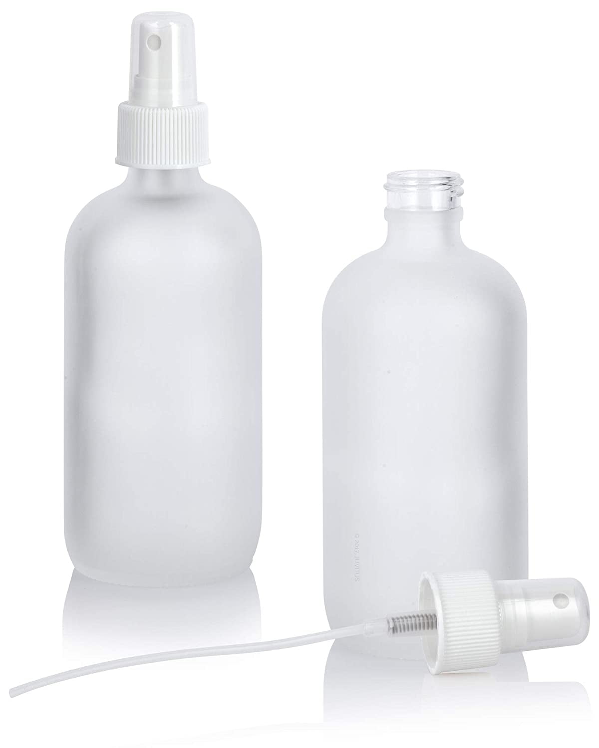 Download Frosted Clear Glass Boston Round Bottle With White Sprayer 8 Oz 250 Ml Walmart Com Walmart Com