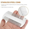 thumbnail image 5 of Dual Action Stainless Steel Credit Card Size Comb Wallet Comb Pocket Comb Anti-Static Hair Comb Beard Mustache Comb For Man, 5 of 8