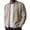 Khaki #011, variant on Mens Full Zip Cardigan Sweater Casual Mock Neck Ribbed Knitted Winter Chunky Sweaters, S