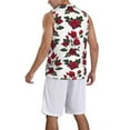 thumbnail image 2 of Naloa Rose Flowers Basketball Jersey Reversible Men's Mesh Athletic Sports Shirts Training Practice S-4XLLarge, 2 of 6
