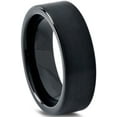 thumbnail image 2 of Charming Jewelers Tungsten Wedding Band Ring 7mm for Men Women Comfort Fit Black Pipe Cut Brushed Lifetime Guarantee, 2 of 5
