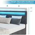 Adorneve Queen Bed Frame with LED Lights Headboard, 4 Drawers,2 USB