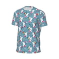 thumbnail image 6 of Wukai Rabbit And Rainbow Print Men's Short-Sleeved Mesh T-Shirt,Quick-Dry Short Sleeve Workout T-Shirt-X-Small, 6 of 8