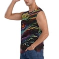 thumbnail image 3 of Fotbe Colorful Dragon Head Profile Men's Camiseta sin Mangas Estampada para Hombres, Playera Casual para Gimnasio, Entrenamiento, Playa-X-Large, 3 of 7