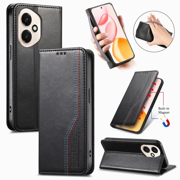 Compatible avec GANGXUN Honor 400 Étui Portefeuille, Couverture Rabattable en Cuir Rétro avec Porte-Cartes, Antidérapant, Sangle de Poignet