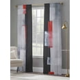 thumbnail image 4 of Red Black Modern Sheer Curtains 96 Inch Length 2 Panels Set, Abstract Oil Painting Geometric Artwork Voile Window Treatment Semi Sheer Long Curtains Drapes for Bedroom/Living Room/Kitchen 52"x96"x2, 4 of 7
