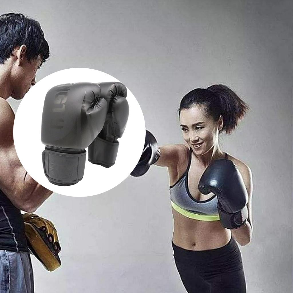 Boxing Gloves MMA Training Thai caseing Thai Sparring Kickboxing Punching Heavy Bag for unisex adult - Black, 14OZ