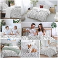 thumbnail image 5 of 3 Piece Gray Flowers Duvet Cover Set California King,Microfiber Comforter/Quilt Cover with Corner Ties and 2 Pillowcases,Farmhouse Pastoral Vintage Plants Branches Soft Bedding with Zipper Closure, 5 of 8