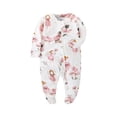 thumbnail image 2 of Emy Dola 0-12M Baby Girl's Zipper One-Piece Footies 100% Cotton Newborn Bodysuit Infant Long Sleeve Fall Spring Coming Home Jumpsuit, 2 of 8