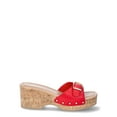 thumbnail image 2 of Time and Tru Women's Buckle Cork Platform Sandals, 2 of 5
